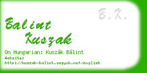 balint kuszak business card