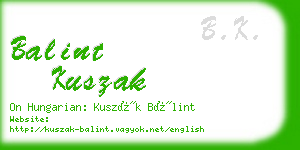 balint kuszak business card